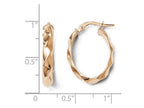 FJC Finejewelers 14k Rose Gold Polished And Twisted Oval Hoop Earrings
