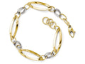 FJC Finejewelers 14 kt Two Tone Gold Polished And Bright Cut Link W/ 1/2in. Ext. Bracelet