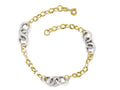 FJC Finejewelers 14k Yellow Gold Two-tone Polished And Textured Fancy Link Bracelet