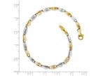 FJC Finejewelers 14 kt Two Tone Gold Polished Fancy Link Bracelet