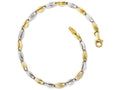FJC Finejewelers 14 kt Two Tone Gold Polished Fancy Link Bracelet