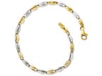 FJC Finejewelers 14 kt Two Tone Gold Polished Fancy Link Bracelet