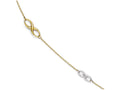 FJC Finejewelers 14 kt Two Tone Gold Polished Anklet W/1in Ext