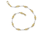 FJC Finejewelers 14 kt Two Tone Gold Polished Fancy Link Anklet