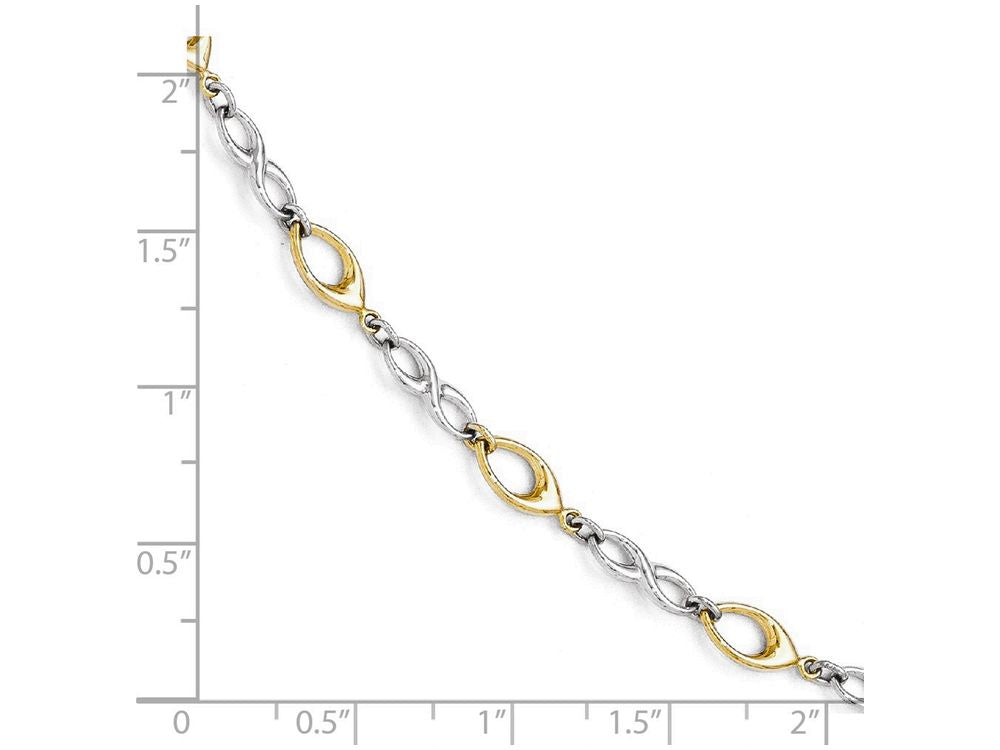 FJC Finejewelers 14 kt Two Tone Gold Polished Bracelet