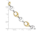 FJC Finejewelers 14 kt Two Tone Gold Polished Link Bracelet