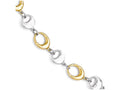 FJC Finejewelers 14 kt Two Tone Gold Polished Link Bracelet