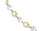 FJC Finejewelers 14 kt Two Tone Gold Polished Link Bracelet