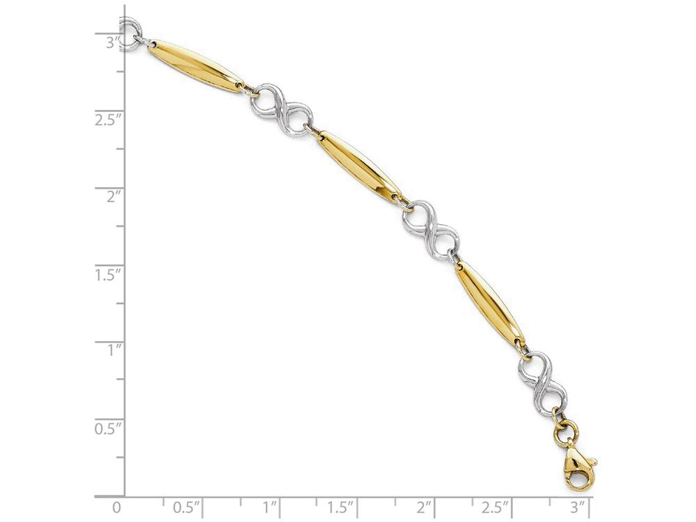 FJC Finejewelers 14 kt Two Tone Gold Polished Bracelet