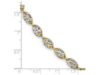 FJC Finejewelers 14 kt Two Tone Gold Rhodium Polished And Bright Cut Bracelet