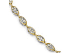 FJC Finejewelers 14 kt Two Tone Gold Rhodium Polished And Bright Cut Bracelet