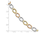 FJC Finejewelers 14 kt Tri Color Gold Polished And Satin Link Bracelet