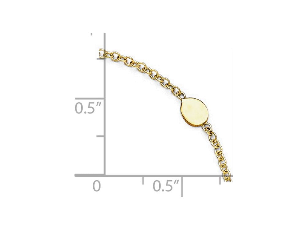 FJC Finejewelers 14k Yellow Gold Polished Anklet W/1in Ext