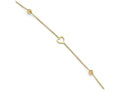 FJC Finejewelers 14k Yellow Gold Polished And Bright Cut Heart Anklet W/1in Ext