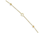 FJC Finejewelers 14k Yellow Gold Polished And Bright Cut Heart Anklet W/1in Ext
