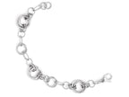 FJC Finejewelers 14k White Gold Polished and Textured Fancy Link Bracelet