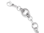 FJC Finejewelers 14k White Gold Polished and Textured Fancy Link Bracelet