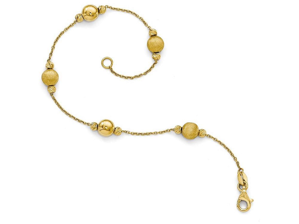 FJC Finejewelers 14k Yellow Gold Bright Cut Scratch Finish Polished Bracelet
