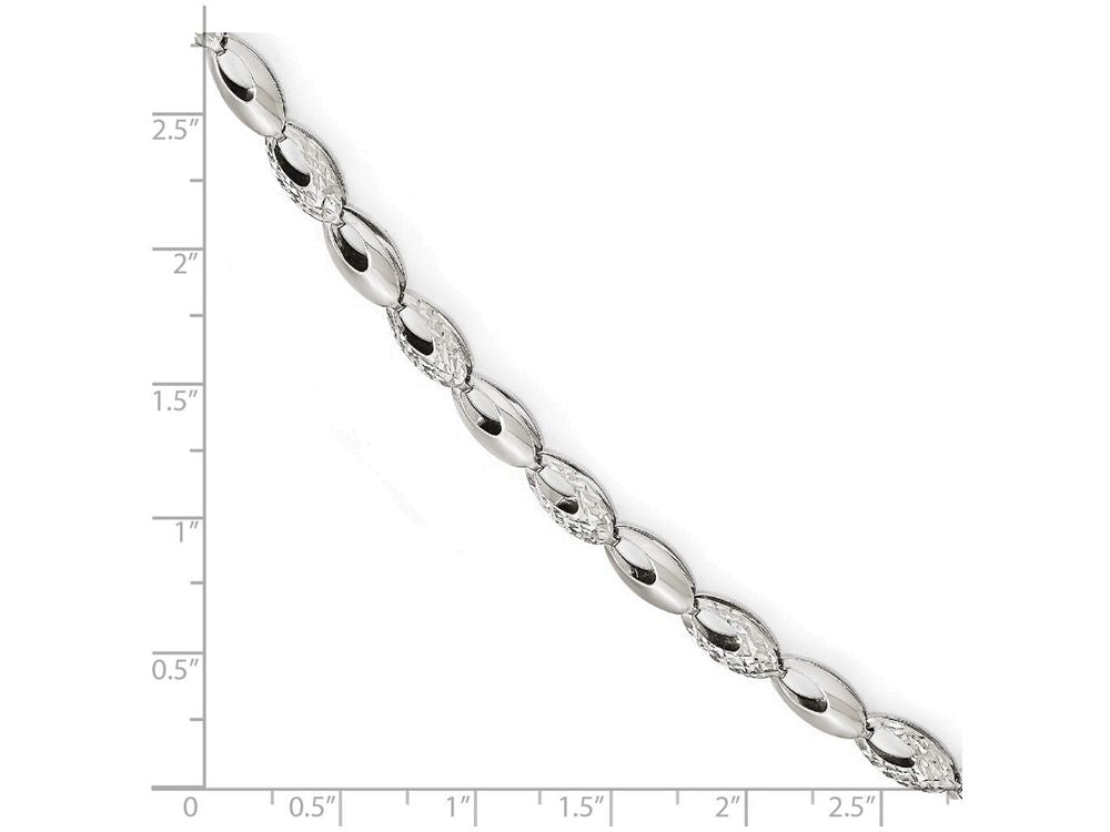 FJC Finejewelers 14k White Gold Polished And Bright Cut Bracelet