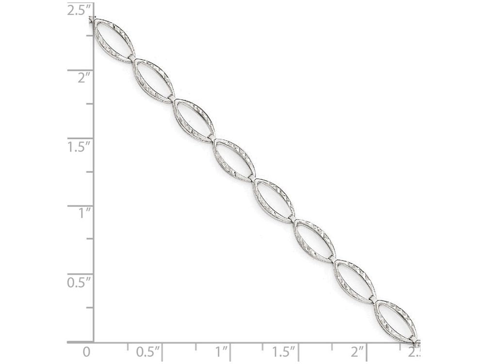 FJC Finejewelers 14k White Gold Polished And Bright Cut Bracelet