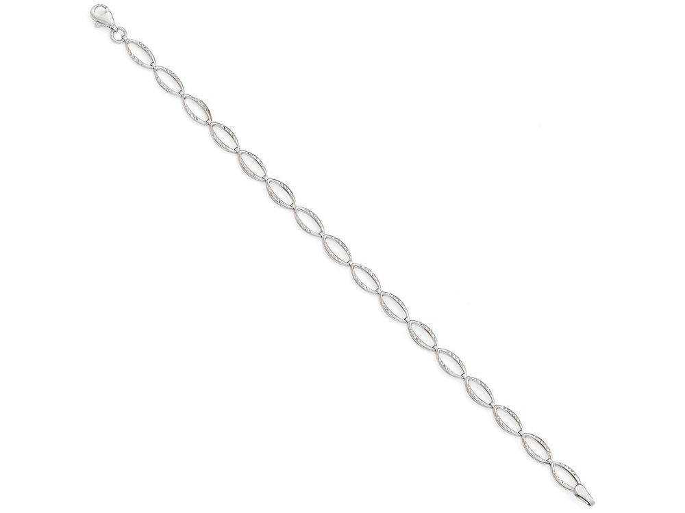 FJC Finejewelers 14k White Gold Polished And Bright Cut Bracelet
