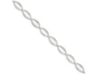 FJC Finejewelers 14k White Gold Polished And Bright Cut Bracelet