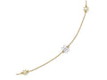 FJC Finejewelers 14 kt Two Tone Gold Polished Flower With 1in Ext. Anklet