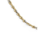 FJC Finejewelers 14 kt Two Tone Gold Polished Bright Cut Fancy Link Bracelet