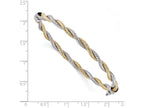 FJC Finejewelers 14k Yellow Gold Two-tone Textured Hinged Bangle