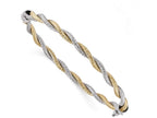 FJC Finejewelers 14k Yellow Gold Two-tone Textured Hinged Bangle
