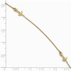 FJC Finejewelers 14k Yellow Gold Cz Polished Anchor With 1in Ext. Anklet