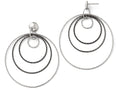 FJC Finejewelers Sterling Silver And Ruthenium Plated Bright Cut Post Hoop Earrings