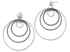 FJC Finejewelers Sterling Silver And Ruthenium Plated Bright Cut Post Hoop Earrings