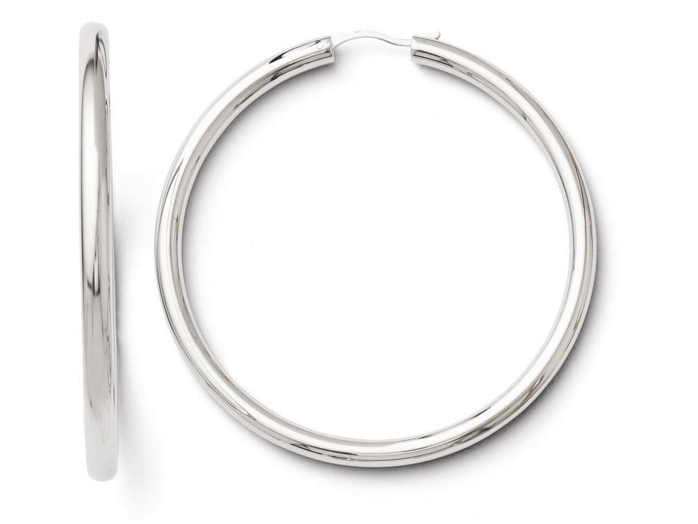 FJC Finejewelers Sterling Silver Rhodium-plated 3.5mm Tube Earrings