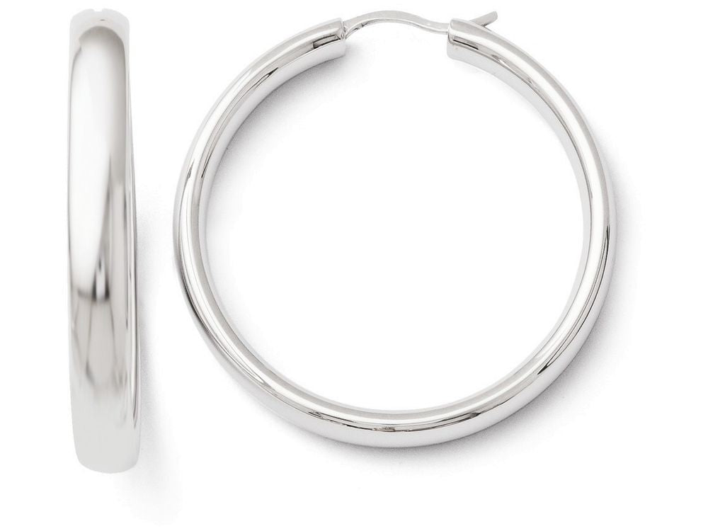 FJC Finejewelers Sterling Silver Rhodium-plated 5mm Half Round Tube Earrings
