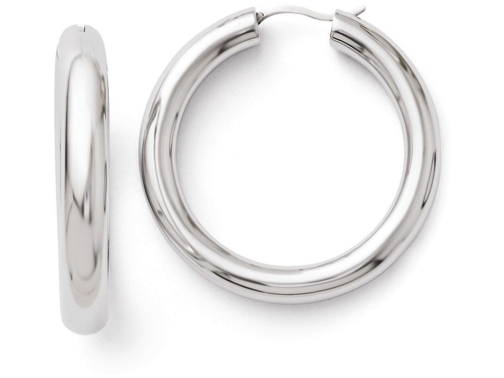 FJC Finejewelers Sterling Silver Rhodium-plated 5mm Tube Earrings