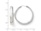 FJC Finejewelers Sterling Silver Rhodium-plated 6mm Half Round Tube Earrings