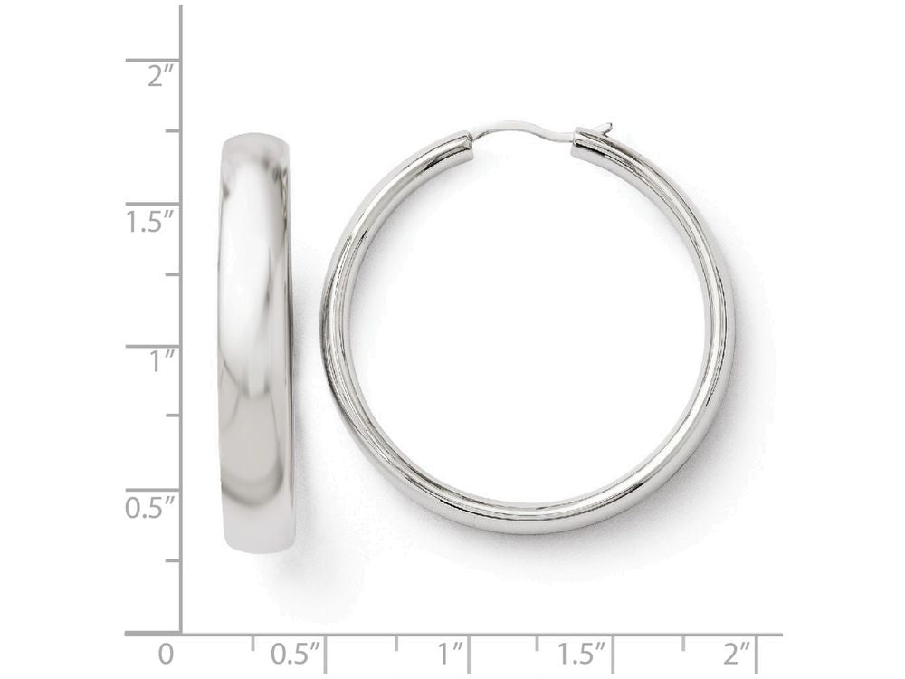FJC Finejewelers Sterling Silver Rhodium-plated 6mm Half Round Tube Earrings