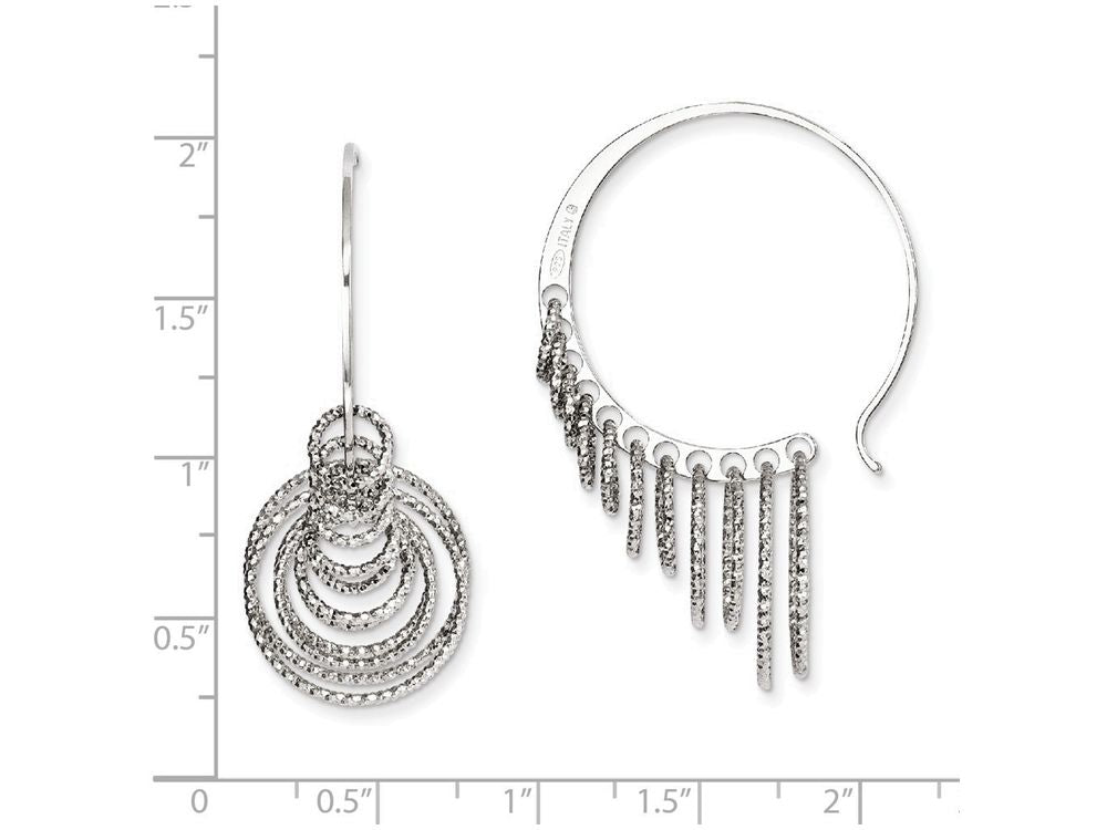 FJC Finejewelers Sterling Silver Polished And Laser-cut Hoop Earrings