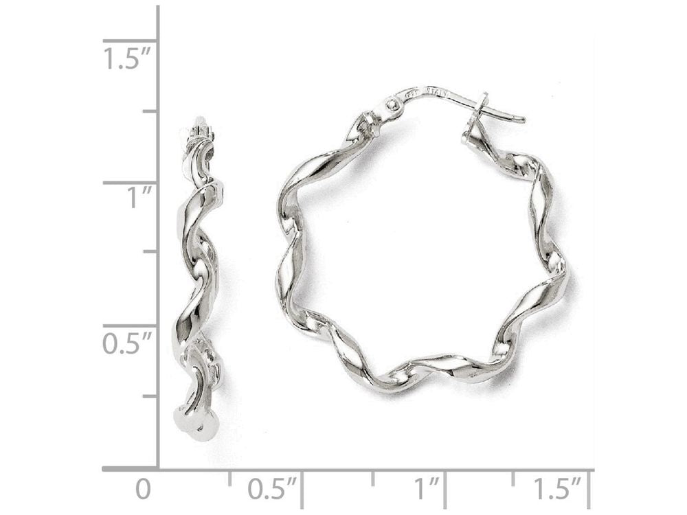 FJC Finejewelers Sterling Silver Polished Twisted Hoop Earrings