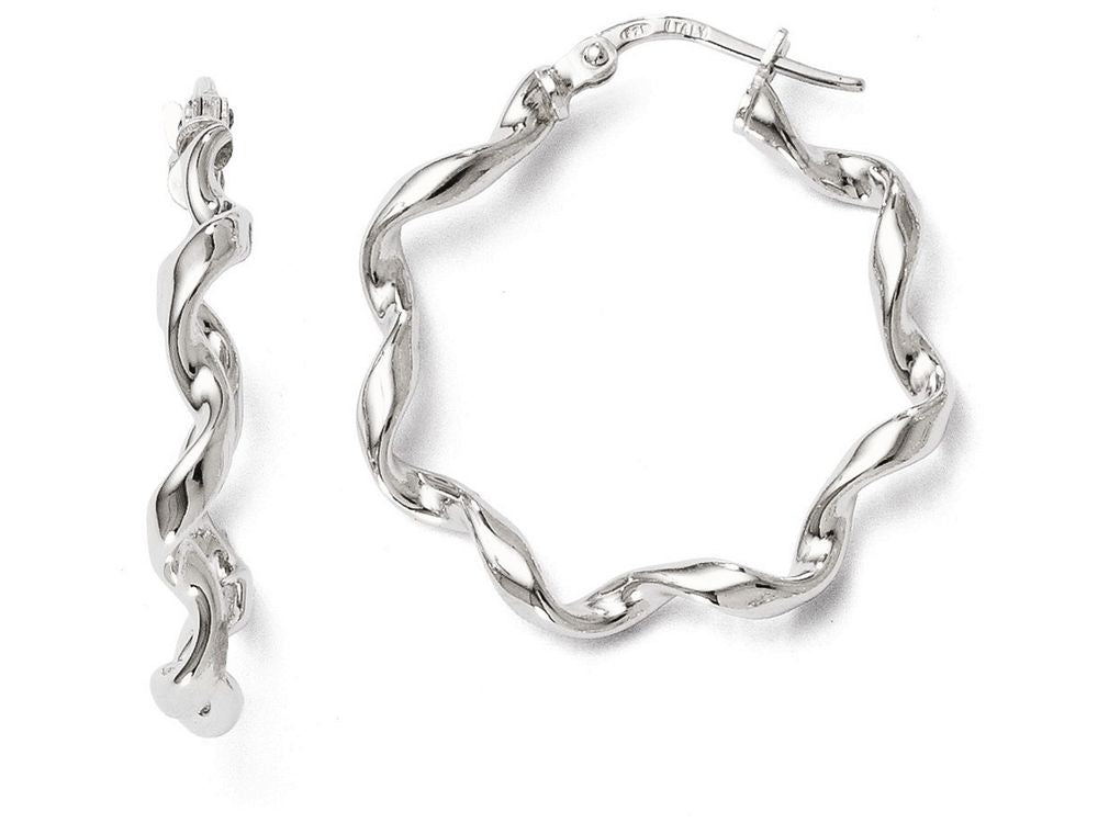 FJC Finejewelers Sterling Silver Polished Twisted Hoop Earrings