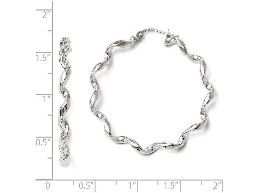 FJC Finejewelers Sterling Silver Polished Twisted Hoop Earrings