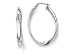 FJC Finejewelers Sterling Silver Polished Twisted Oval Hoop Earrings