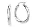 FJC Finejewelers Sterling Silver Polished Twisted Oval Hoop Earrings