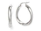 FJC Finejewelers Sterling Silver Polished Twisted Oval Hoop Earrings
