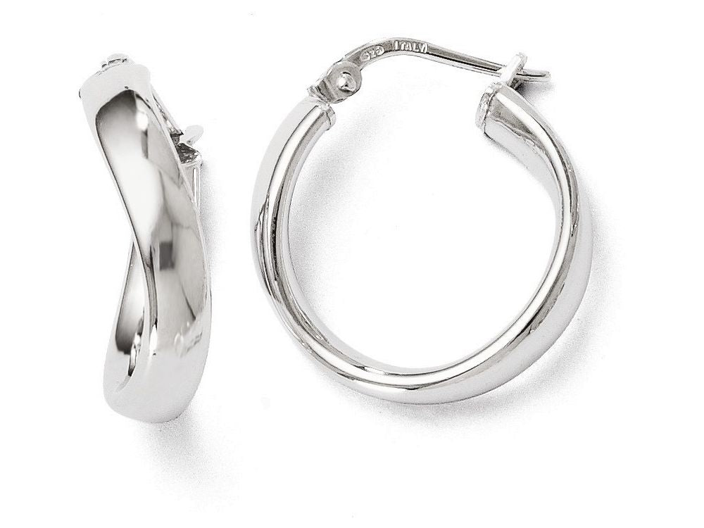 FJC Finejewelers Sterling Silver Polished Twisted Hoop Earrings