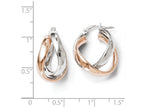 FJC Finejewelers Sterling Silver Rose Plated Double Hoop Earrings