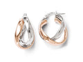 FJC Finejewelers Sterling Silver Rose Plated Double Hoop Earrings