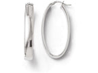 FJC Finejewelers Sterling Silver Polished Oval Hinged Hoop Earrings