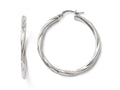 FJC Finejewelers Sterling Silver Polished Twisted Hinged Hoop Earrings